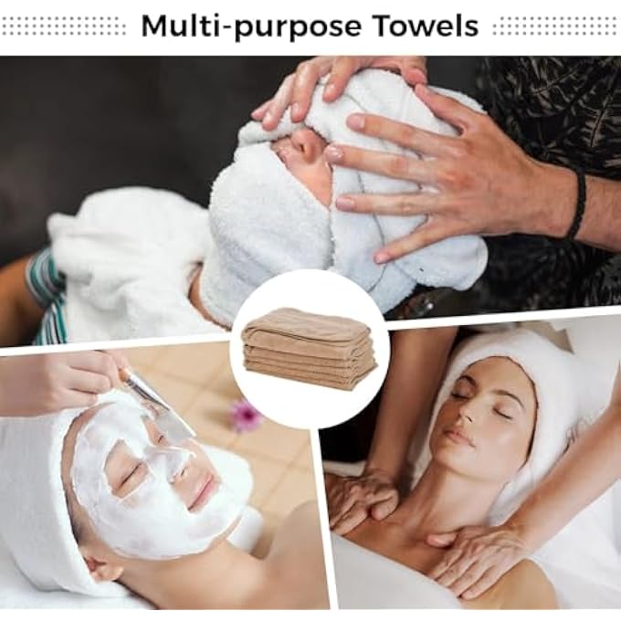 KASTWAVE U-SHAPED FACIAL TOWELS, SPLIT DESIGN, SOFT ESTHETICIAN TOWEL, FACIAL STEM MASSAGE CLEANSING TOWEL, CORAL FLEECE FACE CLOTH FOR BEAUTY SALONS, SKIN CARE, SPA CENTERS (6 PCS) - Image 3